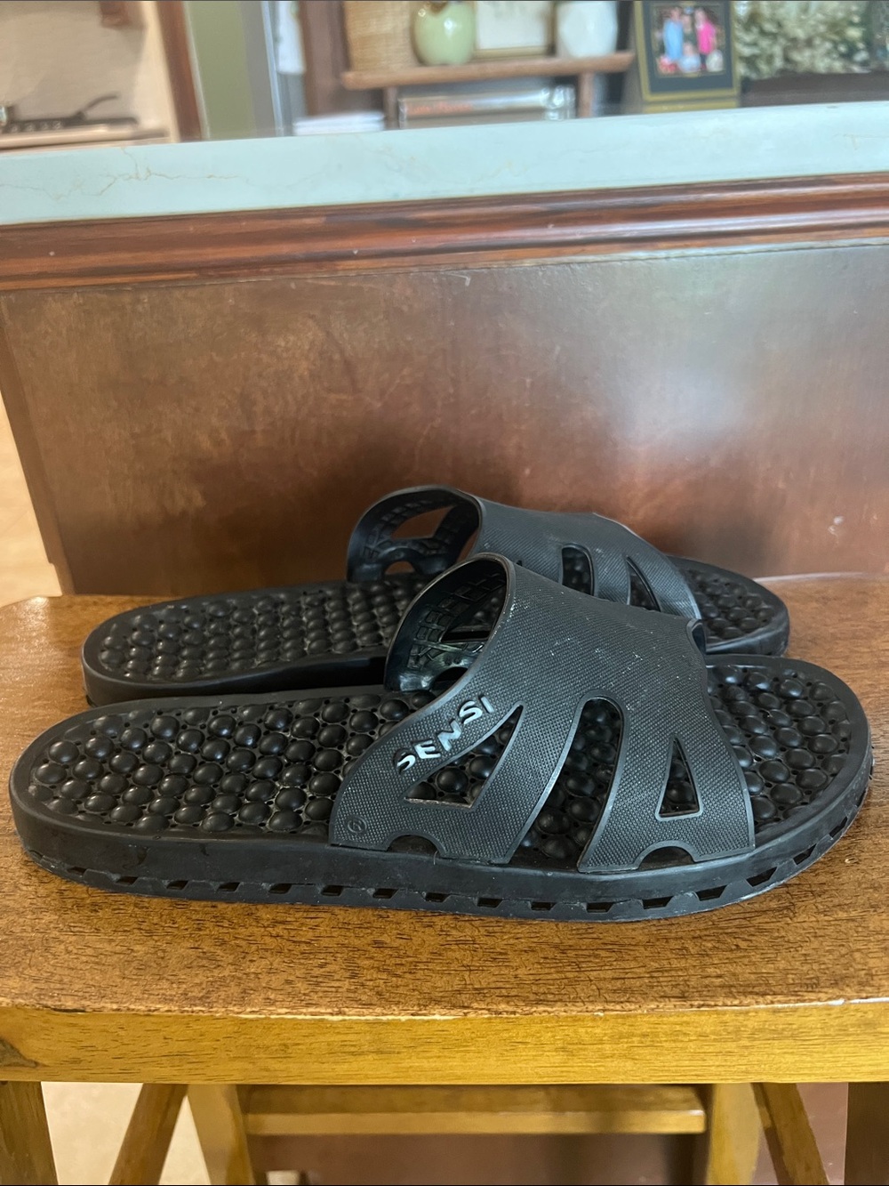 Black Kids Massage Slide Sandals